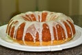 A close up of a freshly baked lemon cake with icing Royalty Free Stock Photo