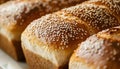 Close-up of freshly baked multigrain bread with sesame seeds on crust Royalty Free Stock Photo