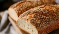 Close-up of freshly baked multigrain bread with sesame seeds on crust Royalty Free Stock Photo