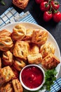Close-up of freshly baked Puff pastry rolls