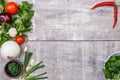 Close-up of freshly picked vegetables. The concept of a restaurant, vegetables.