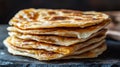 Stack of Murtabak Roti, a Delicious Snack With Golden Crust and Sweet Filling Royalty Free Stock Photo