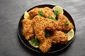 Fried breaded chicken wings Royalty Free Stock Photo