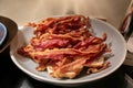 close up of fried crispy bacon Royalty Free Stock Photo