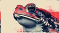 A close up of a frog with big eyes and red spots, AI Royalty Free Stock Photo