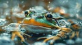 Close Up of a Frog in the Water Royalty Free Stock Photo