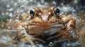 Close Up of a Frog in the Water Royalty Free Stock Photo