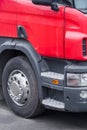 front cabin of a red truck Royalty Free Stock Photo