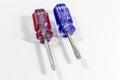 Close-up front diagonal shoot of small size default screwdrivers Royalty Free Stock Photo