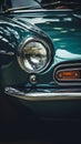 a close up of the front end of a classic car Royalty Free Stock Photo