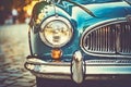 Close-Up of Front End of Classic Car Royalty Free Stock Photo