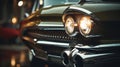 a close up of the front end of a classic car Royalty Free Stock Photo