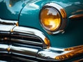 a close up of the front end of a classic car Royalty Free Stock Photo