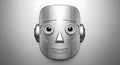 Retro robot face with metallic finish and friendly expression Royalty Free Stock Photo