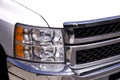 Close-up of the front of a pick-up car. Double front headlights Royalty Free Stock Photo