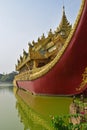 Close up Front View of Karaweik Palace at Kandawgyi Lake, Yangon, Burma Royalty Free Stock Photo