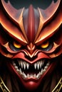 Close-up front view portrait of roaring Demon. Generative AI Royalty Free Stock Photo