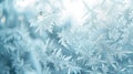 A close up of a frosted window with snowflakes on it, AI