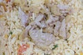 Close-up of frozen pork fried rice Royalty Free Stock Photo