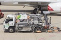 Close-up of fuel truck at Brisbane Airport