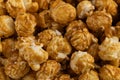Close Up Full Frame Caramel Popcorn Texture Background Royalty Free Stock Photo
