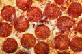 Close-up full frame shot of delicious pepperoni pizza Royalty Free Stock Photo