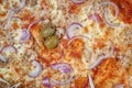 Close-up full frame shot of delicious tuna pizza Royalty Free Stock Photo