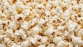 Close-up full frame view of fluffy white popcorn, offering delicious and appetizing background texture Royalty Free Stock Photo