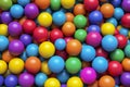 Close up full frame view of vibrant multi coloured matte balls