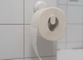 CLOSE UP: Full toilet paper roll at home