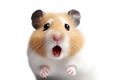 Close-up Funny Portrait of Surprised Hamster
