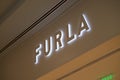 Close up FURLA store sign