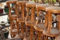 Close-up of furniture placed in a large mahogany furniture store