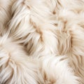 a close up of a furry animal fur textured with white fur and a black background with a black spot in the center of the fur