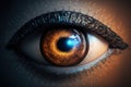 A futuristic eye processing data.Generative AI Royalty Free Stock Photo