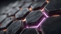 Futuristic Abstract Hexagonal Pattern with Glowing Elements for Digital Design Generative AI Royalty Free Stock Photo
