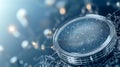 Close-up of a futuristic lens representing advanced technology and innovation in digital optics with a bokeh background