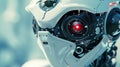 Close up futuristic robotic eye precision engineering and surveillance technology