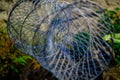 Close-up of Fyke net, a bag-shaped fishing nets or traps Royalty Free Stock Photo