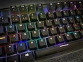 Close Up Of A Gaming Computer Keyboard, With Backlit Black Keys, Selective Focus