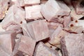 CLose Up of Gammon Ham Cubes Chunks Meat Royalty Free Stock Photo
