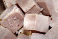 CLose Up of Gammon Ham Cubes Chunks Meat Royalty Free Stock Photo