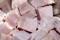 CLose Up of Gammon Ham Cubes Chunks Meat Royalty Free Stock Photo