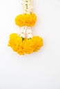 Close-up garland on white background