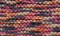 Close-up of garter stitch in multi-colored wool Royalty Free Stock Photo