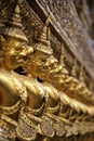 Close Up Of Garuda Decoration On Chapel Base At Grand Palace.