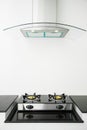 Close up of the gas stove in kitchen room. Modern kitchen interior, Building interior