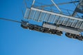 Close up of gears and pulleys of a ski lift at a winter sports resort