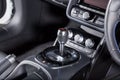 Close up of gearstick in an Audi R8 car interior Royalty Free Stock Photo