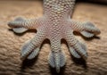 Close-up of a gecko\'s foot showing distinct toepads covered in Royalty Free Stock Photo